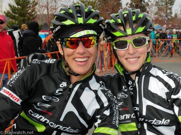 Cannondale Team-mates Nicole Duke (L) and Kaitie Antonneau