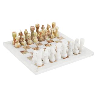 Radicaln marble chess set 12 inches white and green