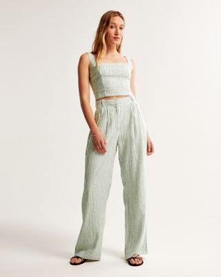 A&f Sloane Tailored Linen-Blend Pant