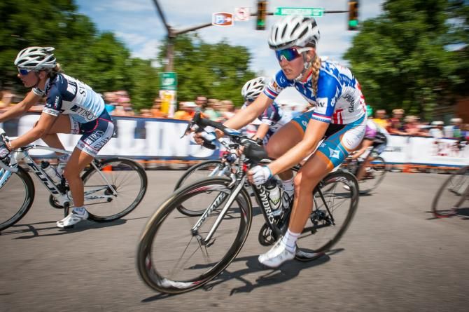 Alison Powers (NOW) taking a corner on to College Avenue in Old Town Fort Collins.
