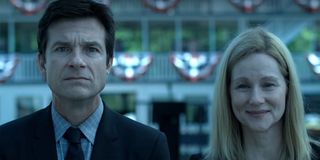 Ozark Season 2 finale Marty and Wendy Byrde in front of riverboat Netflix