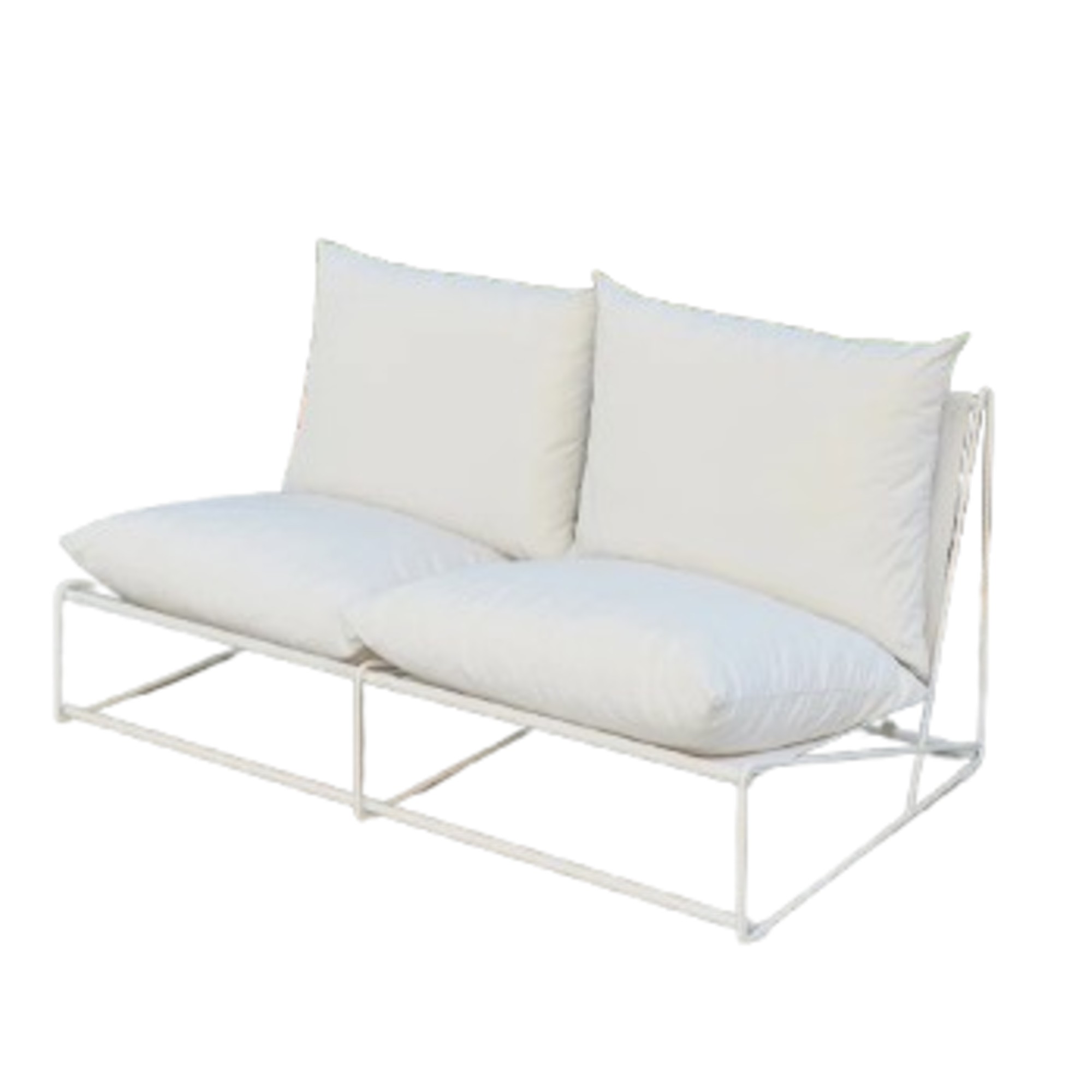 17 Stories Dalvey 163.5cm Wide Rectangle Steel Loveseat with Cushions
