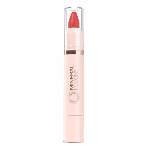 Mineral Fusion New Sheer Moisture Lip Tint, Buildable Lip Color, Hydrating Lip Balm With Jojoba Oil, Shea Butter &amp;amp; More, Hydrates &amp;amp; Nourishes, Fd&amp;amp;c Dye-Free &amp;amp; Hypoallergenic, Courageous, Cherry-Red