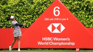 Linn Grant drives at the HSBC Women's World Championship