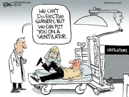 Editorial Cartoon U.S. hospitals ventilators coronavirus
