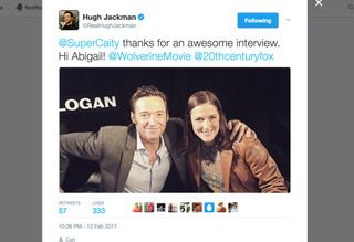 Hugh Jackman's Logan Tweet