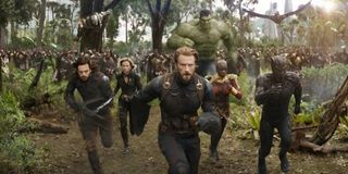 Avengers Infinity War group shot fake scene