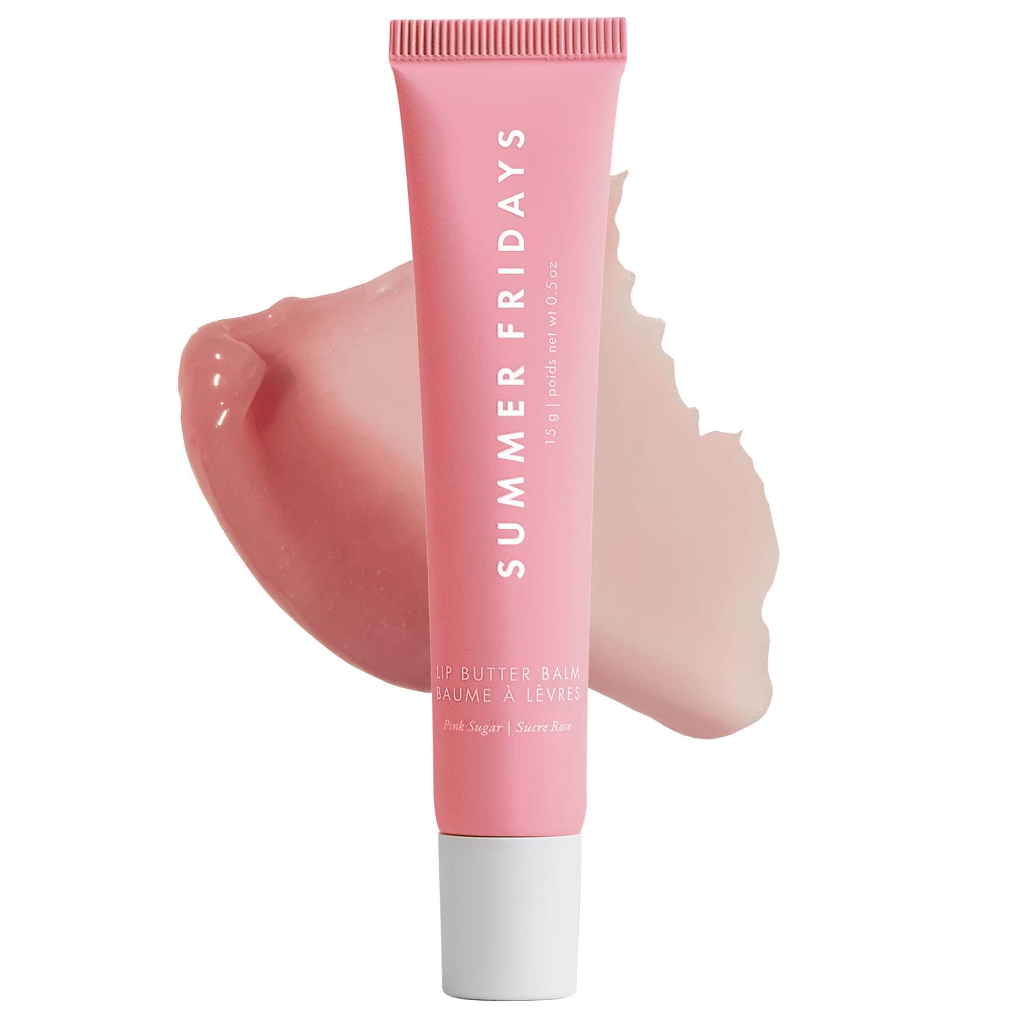 Lip Butter Balm Treatment for Hydration + Nourishing Shine - Pink Sugar - Sheer Light Pink