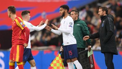 Joe Gomez replaced Mason Mount in the 70th minute of England’s 7-0 win against Montenegro