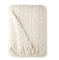 Crafted by Catherine Fringe Knit Rabbit Ivory Fur Throw, 50" x 60" for $39.98, at Sam's Clubs