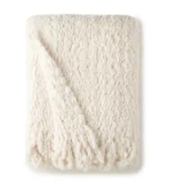 Crafted by Catherine Fringe Knit Rabbit Ivory Fur Throw, 50" x 60" for $39.98, at Sam's Clubs