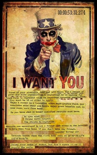A recruitment poster used at Comic-Con as part of the viral marketing campaign for