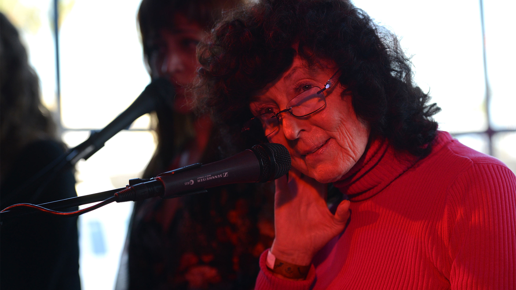 Linda Perhacs performs live onstage at day 2 of the Way Over Yonder Festival at the Santa Monica Pier on September 27, 2014 in Santa Monica, California. 