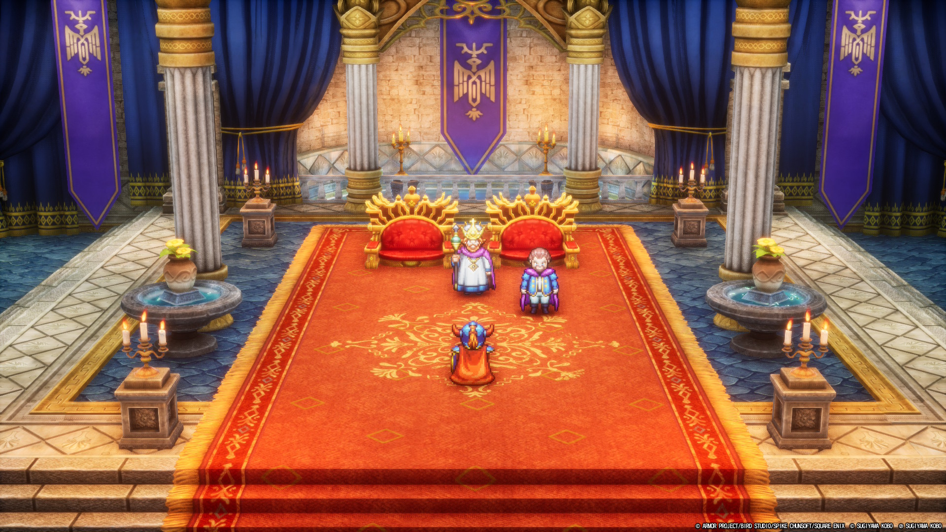 The Hero, the king, and his advisor in Dragon Quest I & II HD-2D Remake