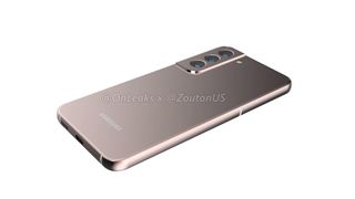Another render allegedly of the Samsung Galaxy S22 in a pink/bronze color, on a white background