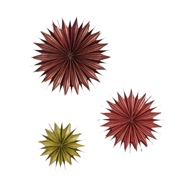 Striped Lokta Paper Star Set