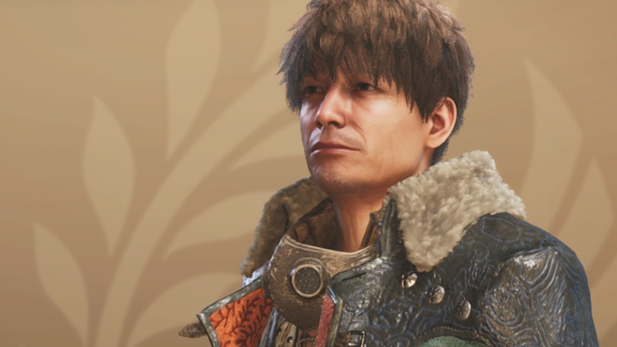 Naoki Yoshida, recreated in Monster Hunter Wilds, looks wistfully off into the distance.