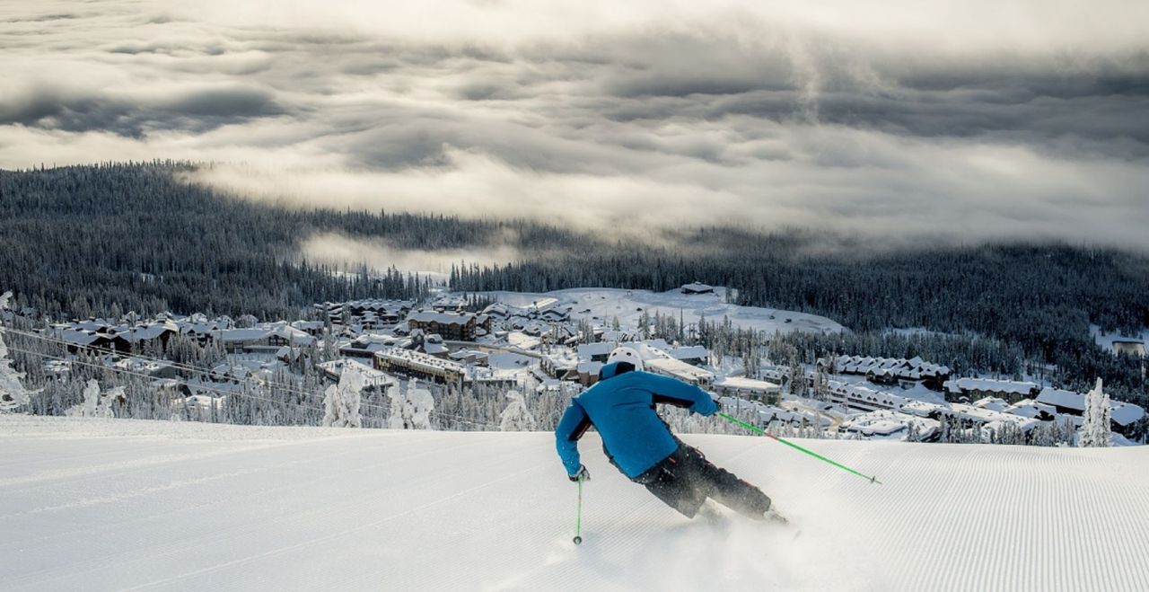 Skiing at Big White, British Columbia.