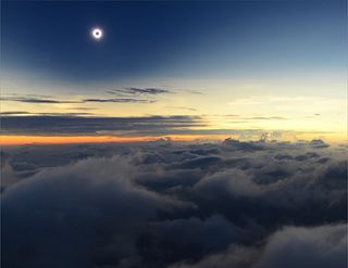 A hybrid eclipse viewed from an airplane in 2013.