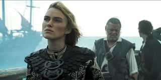 Keira Knightley's Elizabeth Swann preparing for battle in Pirates of the Caribbean: At World's End