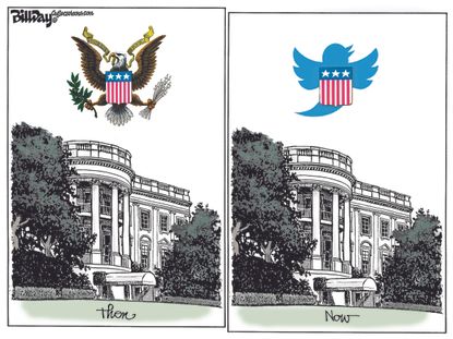 Political cartoon U.S. Twitter Donald Trump