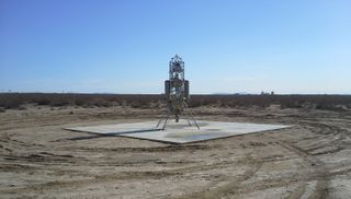 The Mojave, California-based Masten Space Systems has been developing vertical launch and landing vehicles such as Xombie, pictured here. The company is one of three drawing up designs for the experimental XS-1 military space plane under a DARPA project.