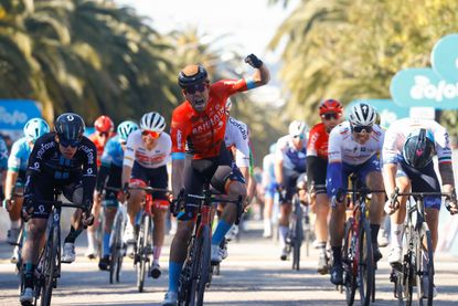 Phil Bauhaus wins the final stage at Tirreno-Adriatico 2022.