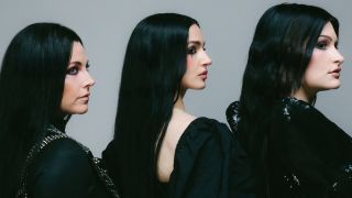Amy Lee of Evanescence, Poppy, and Courtney LaPlante of Spiritbox against a grey background