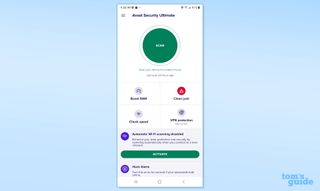 Avast Mobile Security app main page