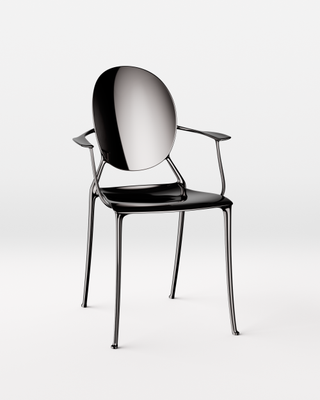 ‘Miss Dior’ chair in black chrome, with twin armrests