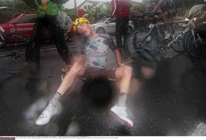 Romain Bardet (Ag2r) was one of the riders who crashed but didn't lose any time