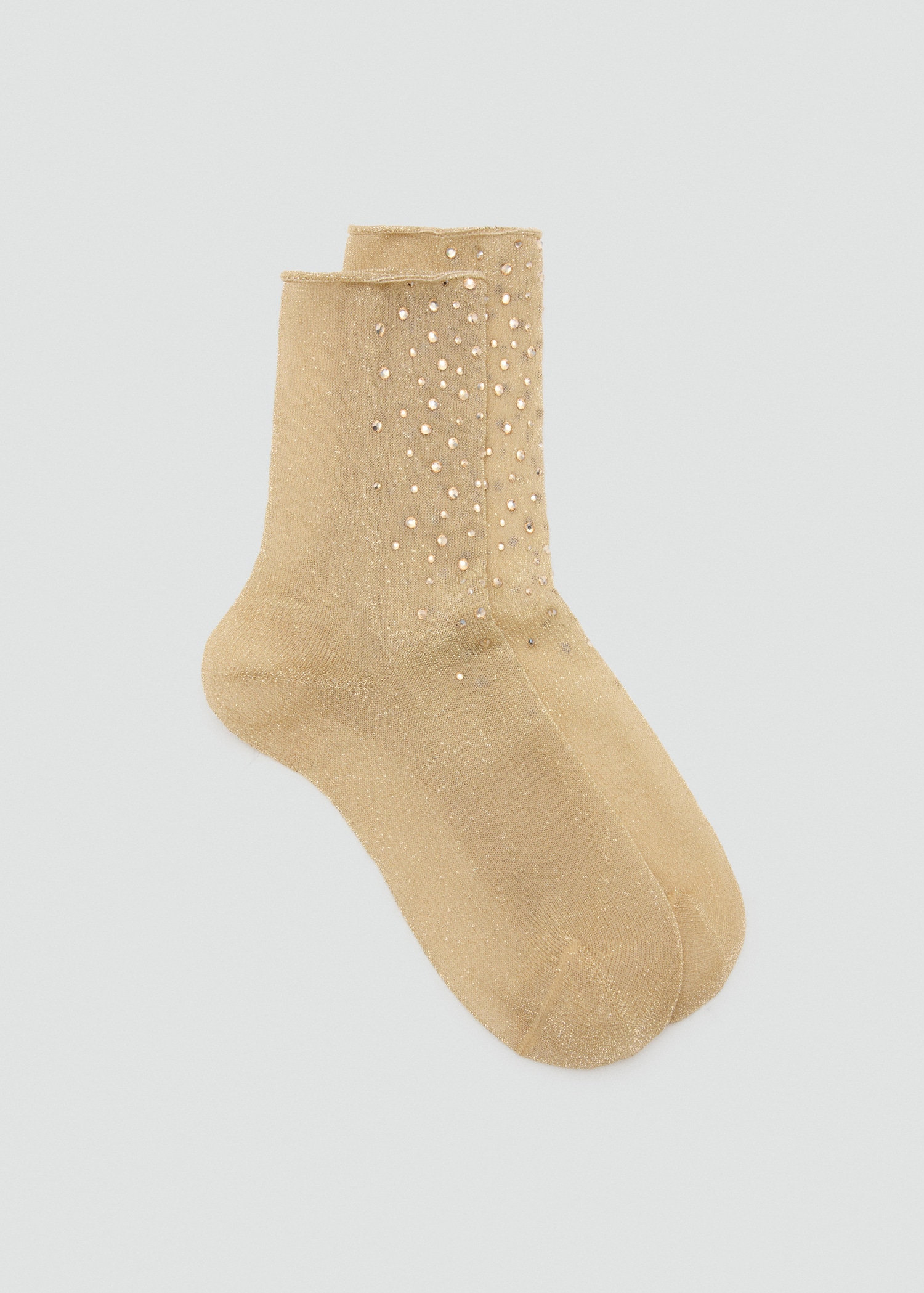 Lurex Socks With Rhinestones - Women | Mango Usa