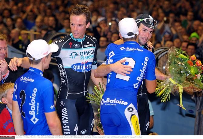 Hugs all around on the final podium