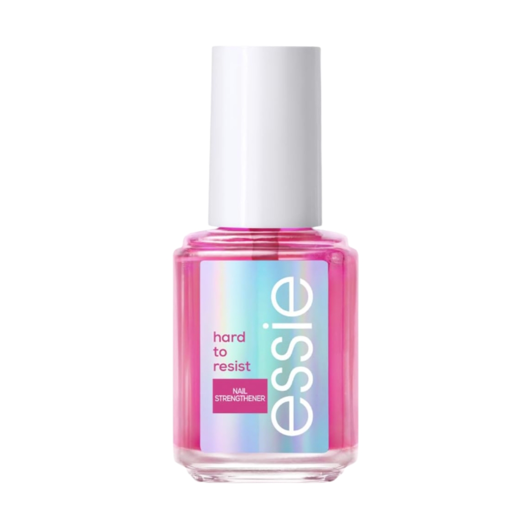 A product shot of the essie Nail Care Hard To Resist Nail Strengthener Pink Tint, Glow &amp;amp; Shine, on a white background