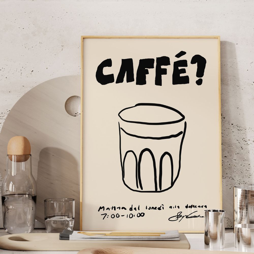 neutral coffee themed poster