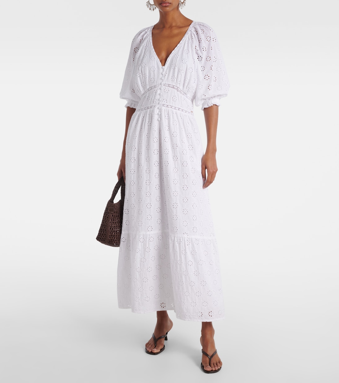Daphne Broderie Anglaise Cotton Midi Dress