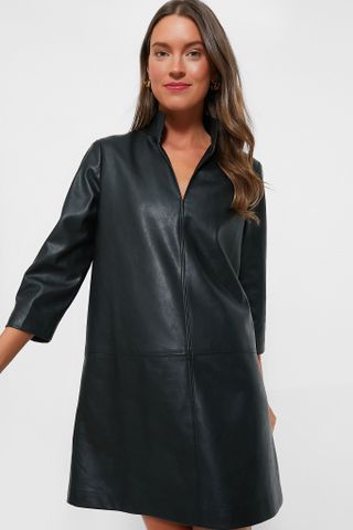 Black Leather Clifton Dress