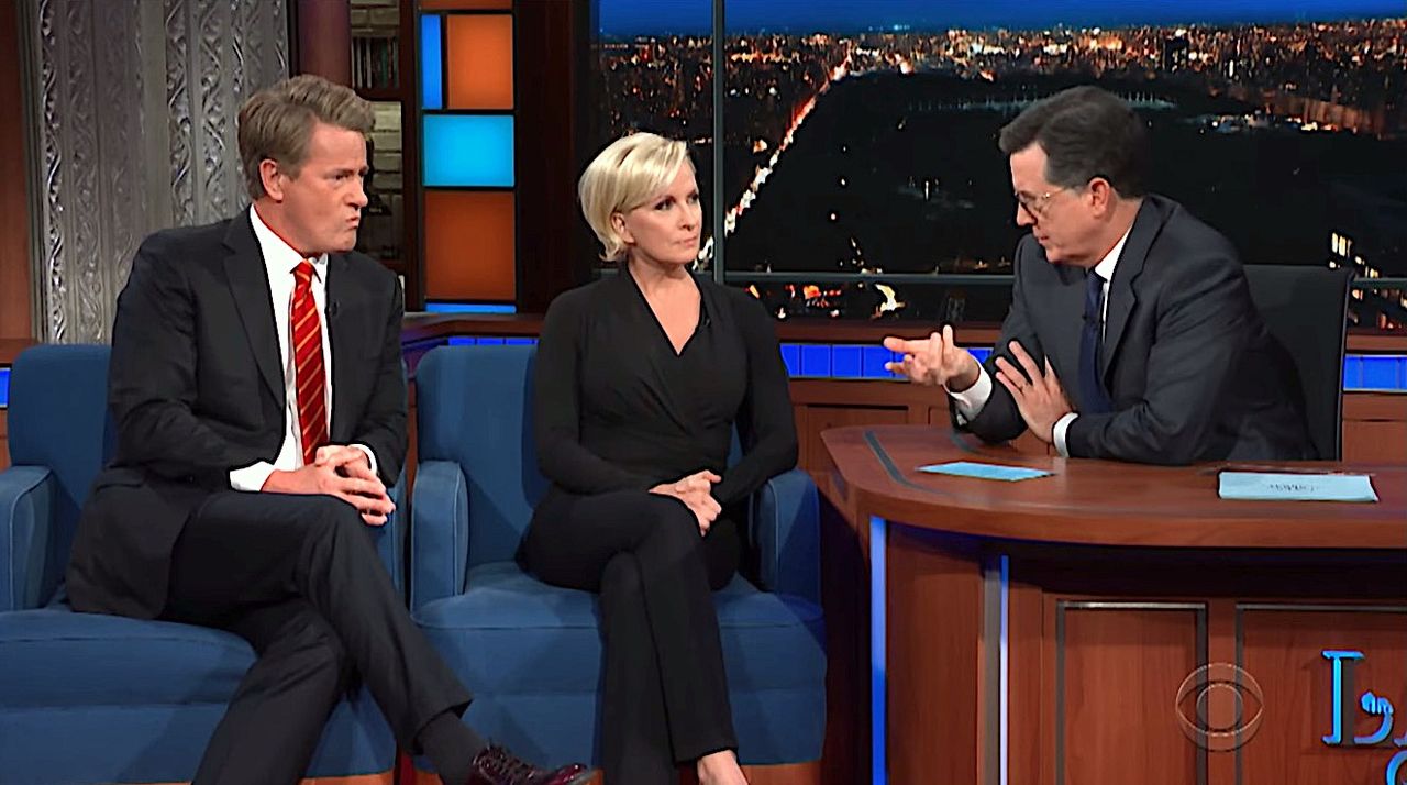 Stephen Colbert talks to Joe Scarborough and Mika Brzezinski about 2020