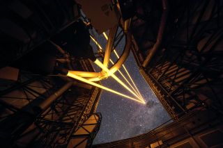 The Four Laser Guide Star Facility in Chile
