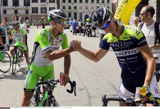 Sonny Colbrelli (Bardiani-CSF) and Grega Bole (Vini Fantini Nippo)