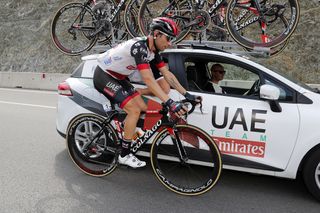 Diego Ulissi at the UAE team car