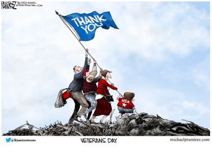 Editorial Cartoon U.S. Veterans Day Thanks