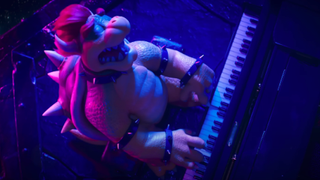 Bowser singing Peaches in The Super Mario Bros Movie