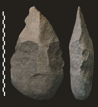 Here, examples of Oldowan hand axes found in Kenya, indicating early humans were using these stone tools nearly 2 million years ago.