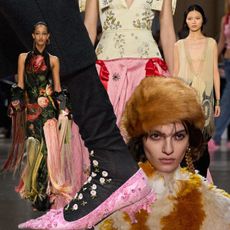 Collage of models on the autumn/winter 2026 runways