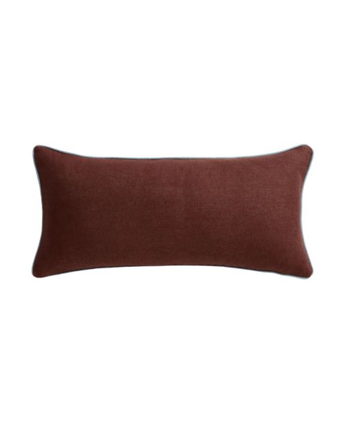 Cacao & Lagoon Piped Lumbar Cushion