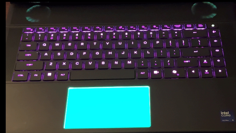 Alienware 16 Area-51 keys and trackpad lighting