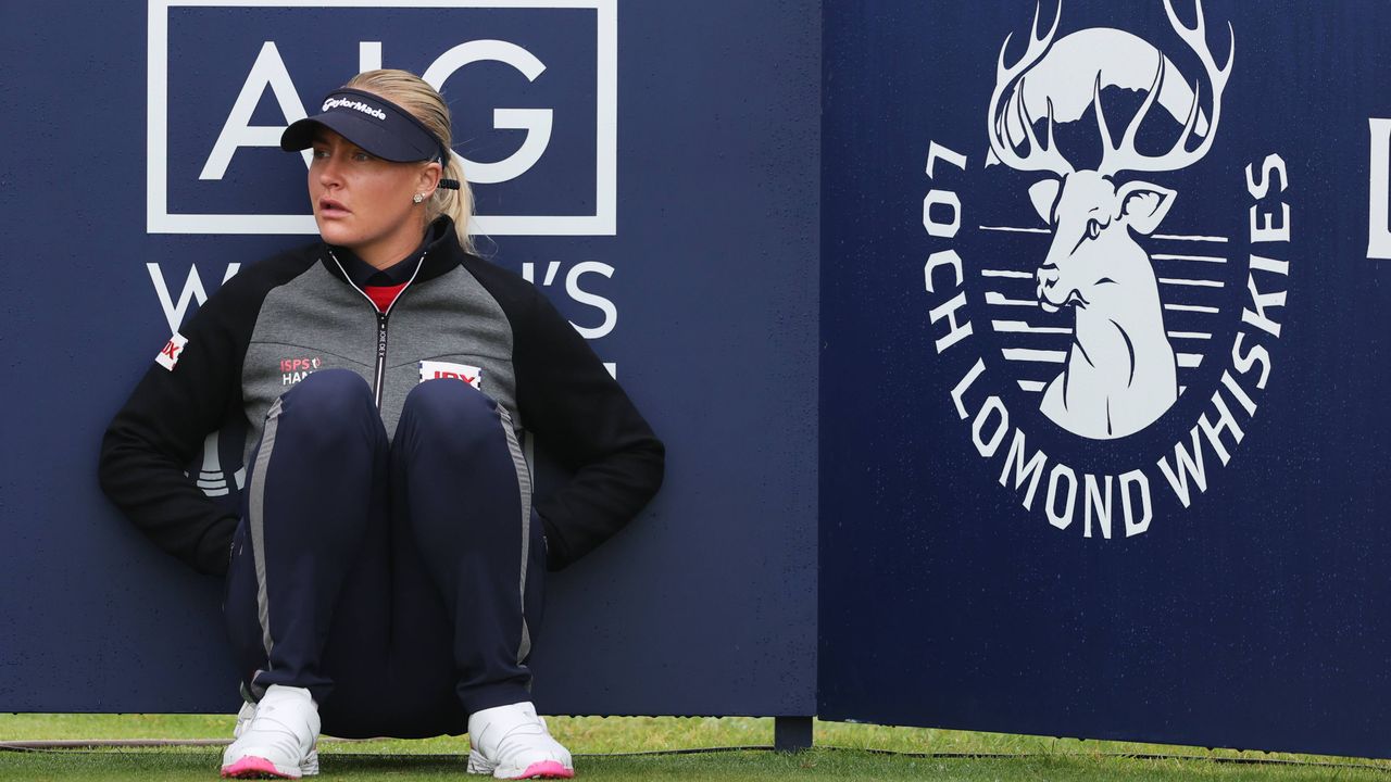 Charley Hull waiting on the 8th tee on the Old Course at the AIG Women&#039;s Open 2024