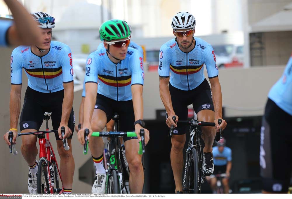 Boonen opted for no sock on his first ride in Doha
