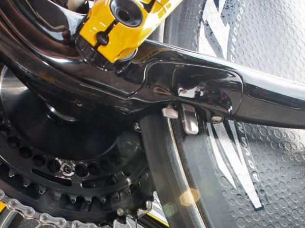 The Cerv&eacute;lo P4's rear brake is mounted inside the chain stays.